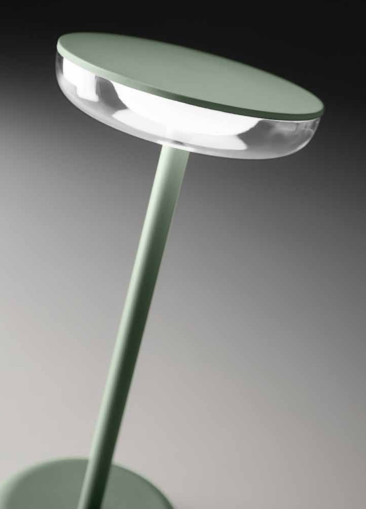 Lampada da tavolo ricaricabile a batterie in metallo e Abs verniciato per uso interno/esterno