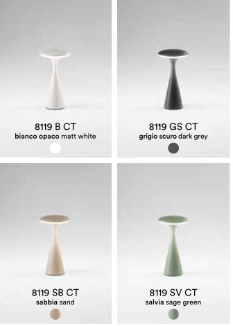 Lampada da tavolo ricaricabile a batterie in alluminio pressofuso verniciato a polvere per uso interno/ esterno