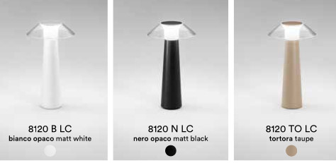 Lampada da tavolo ricaricabile a batterie in metallo e Abs verniciato per uso interno/esterno