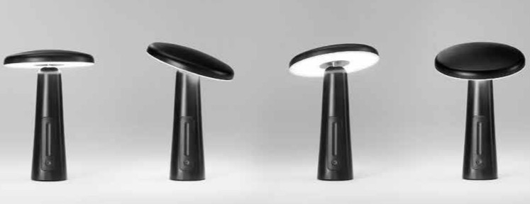 Lampada da tavolo ricaricabile a batterie in metallo e Abs verniciato per uso interno/esterno