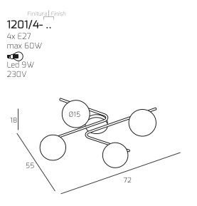 Holly misure plafoniera Holly misure plafoniera