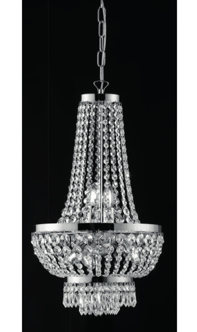 monaco sospensione 6 luci argento