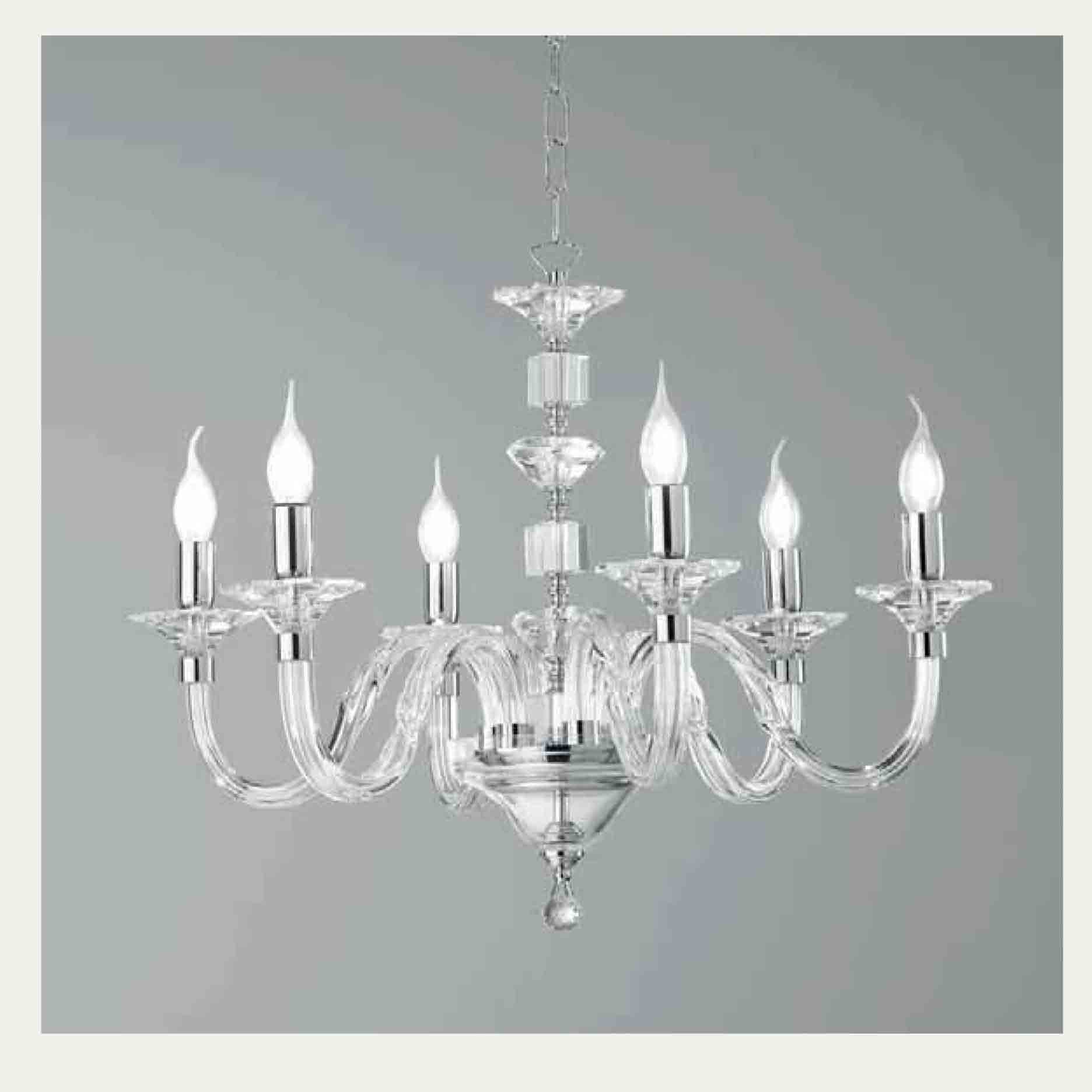 TOULOSE - LAMPADARIO CRISTALLO 6 LUCI