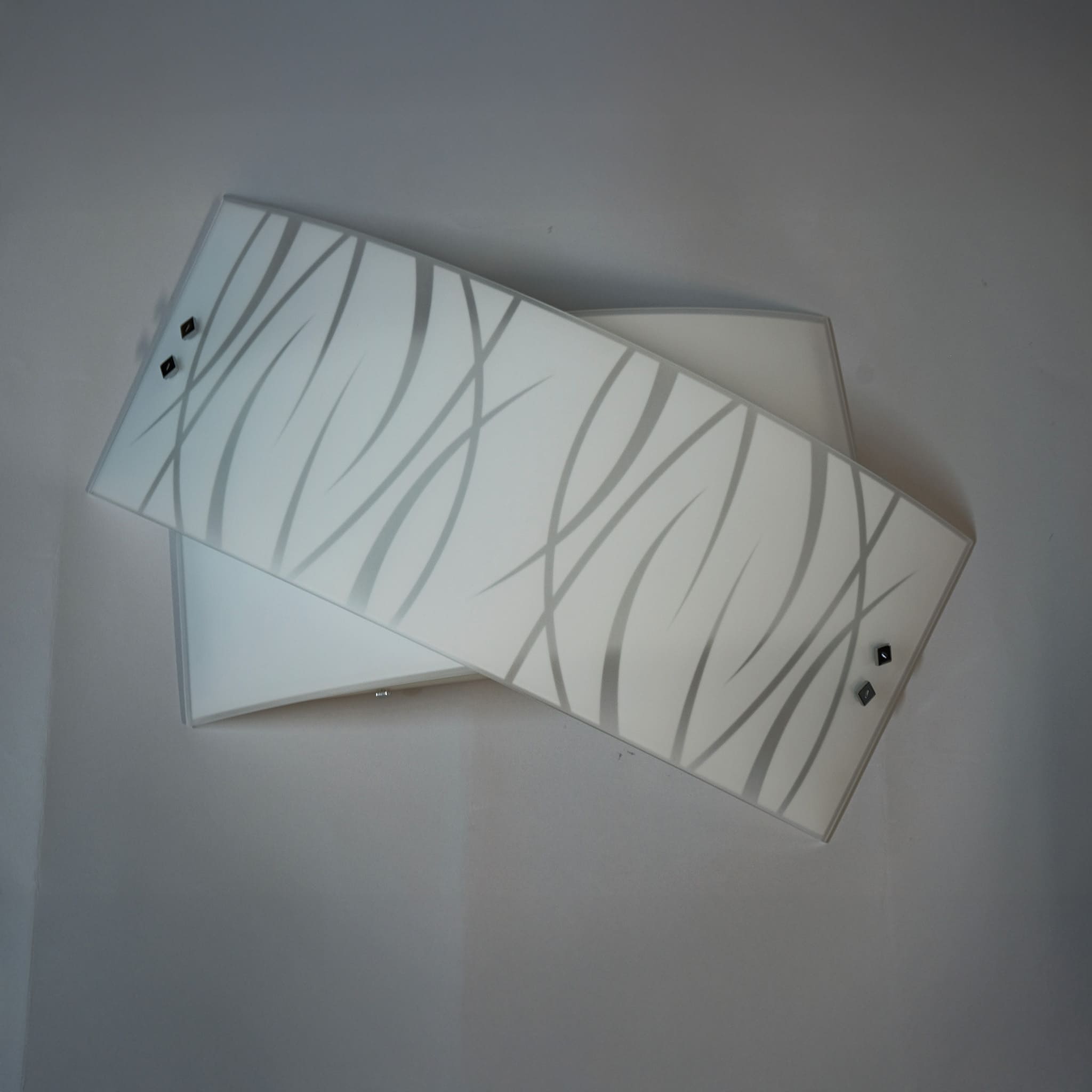 AGNESE - PLAFONIERA ACCESA- 4xE27 - VETRO BIANCO SERIGRAFATO AGNESE - PLAFONIERA - 4xE27