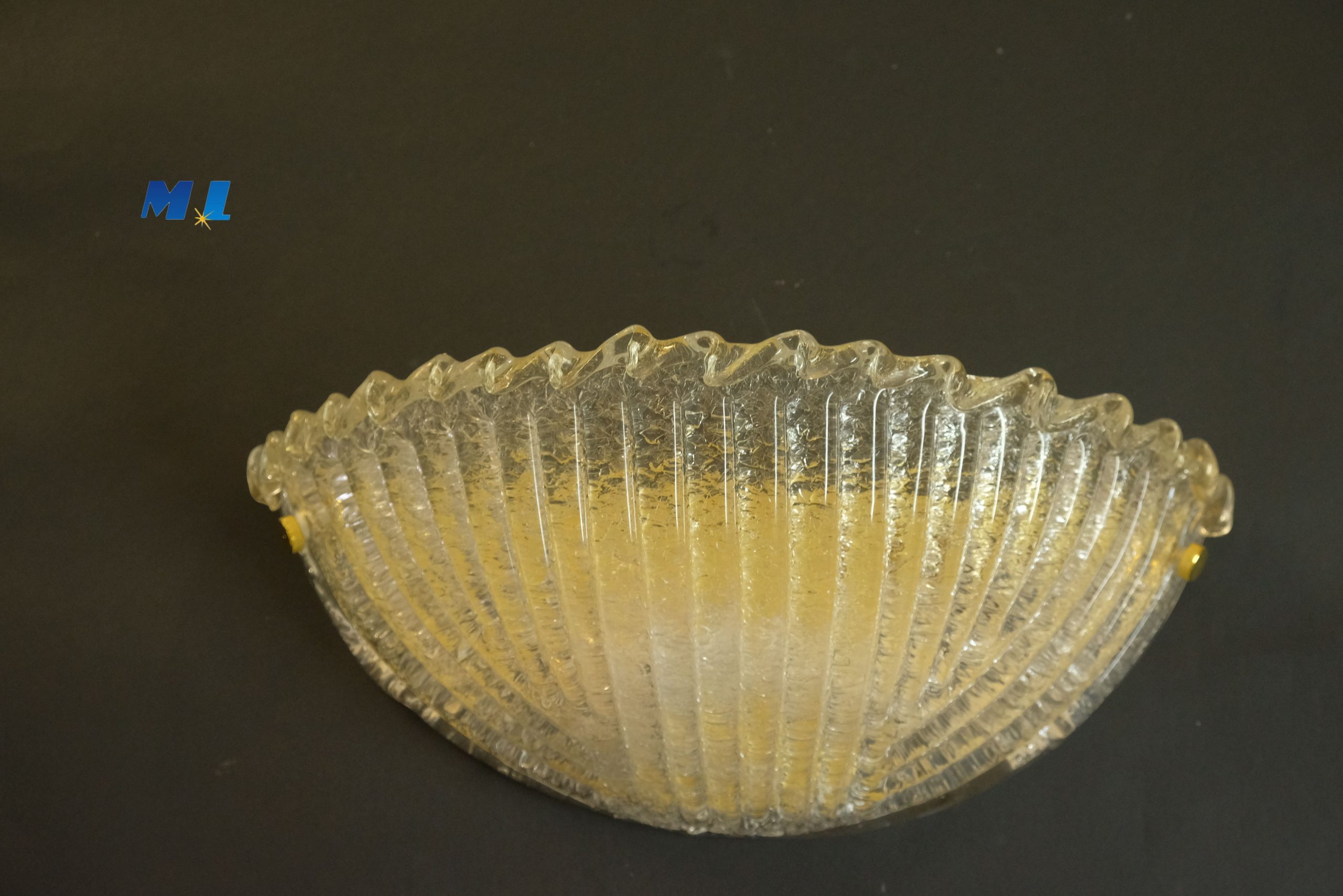 APPLIQUE IN VETRO DI MURANO - COLORE CRISTALLO E MORISE IN ORO