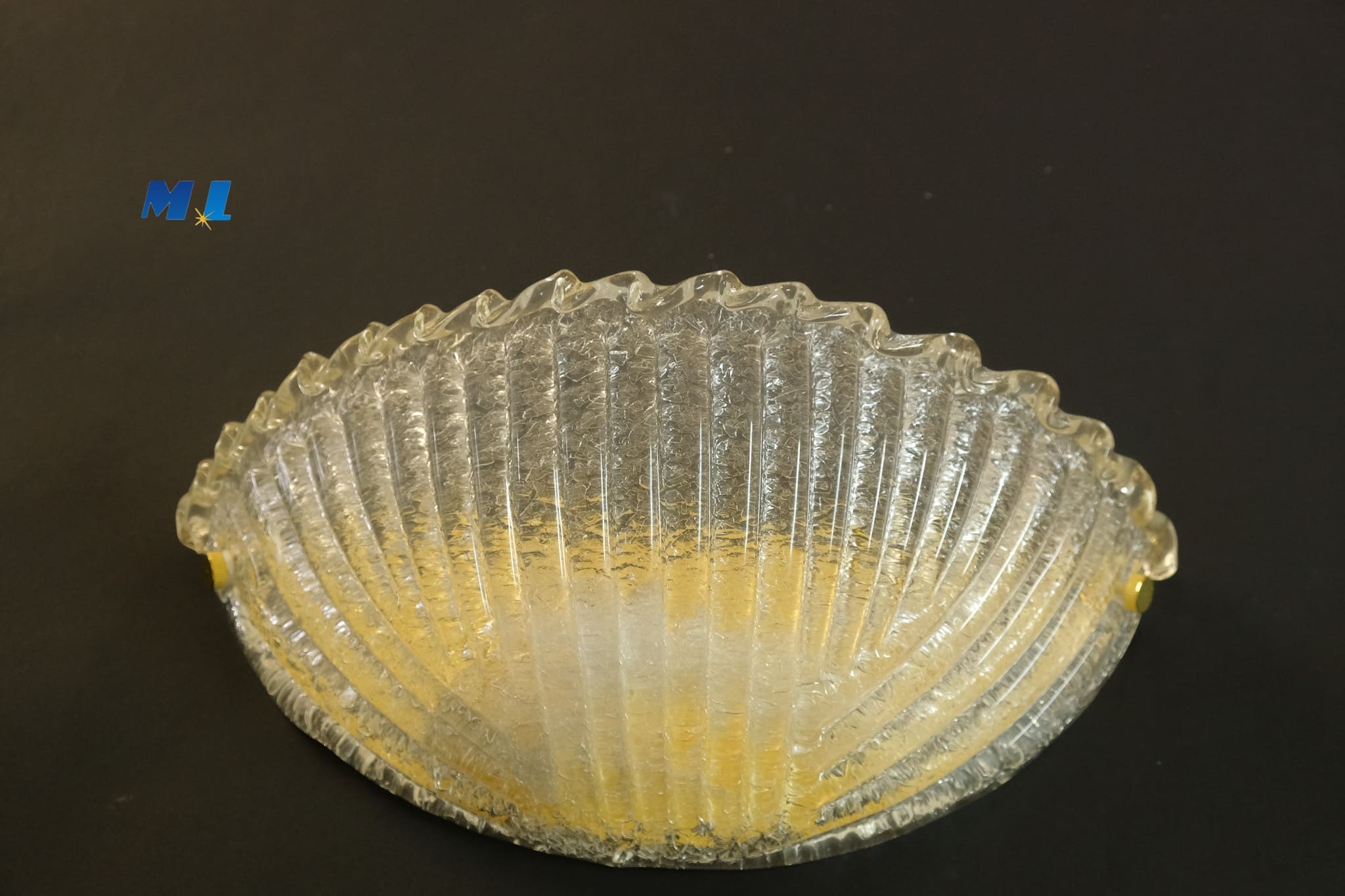 APPLIQUE IN VETRO DI MURANO - COLORE CRISTALLO E MORISE IN ORO