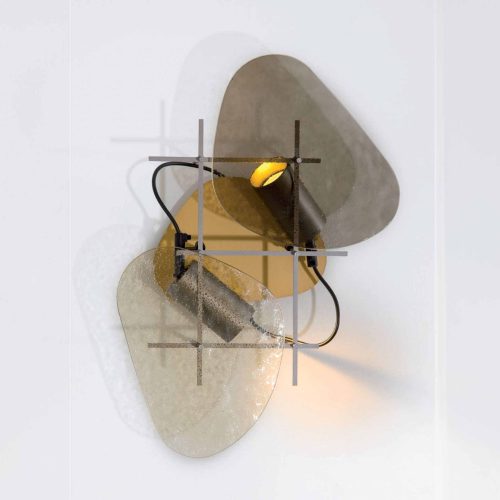 CAMOUFLAGE - APPLIQUE CUSTOMIZABILE VETRO E METALLO - 2xSPOTLIGHT GU10