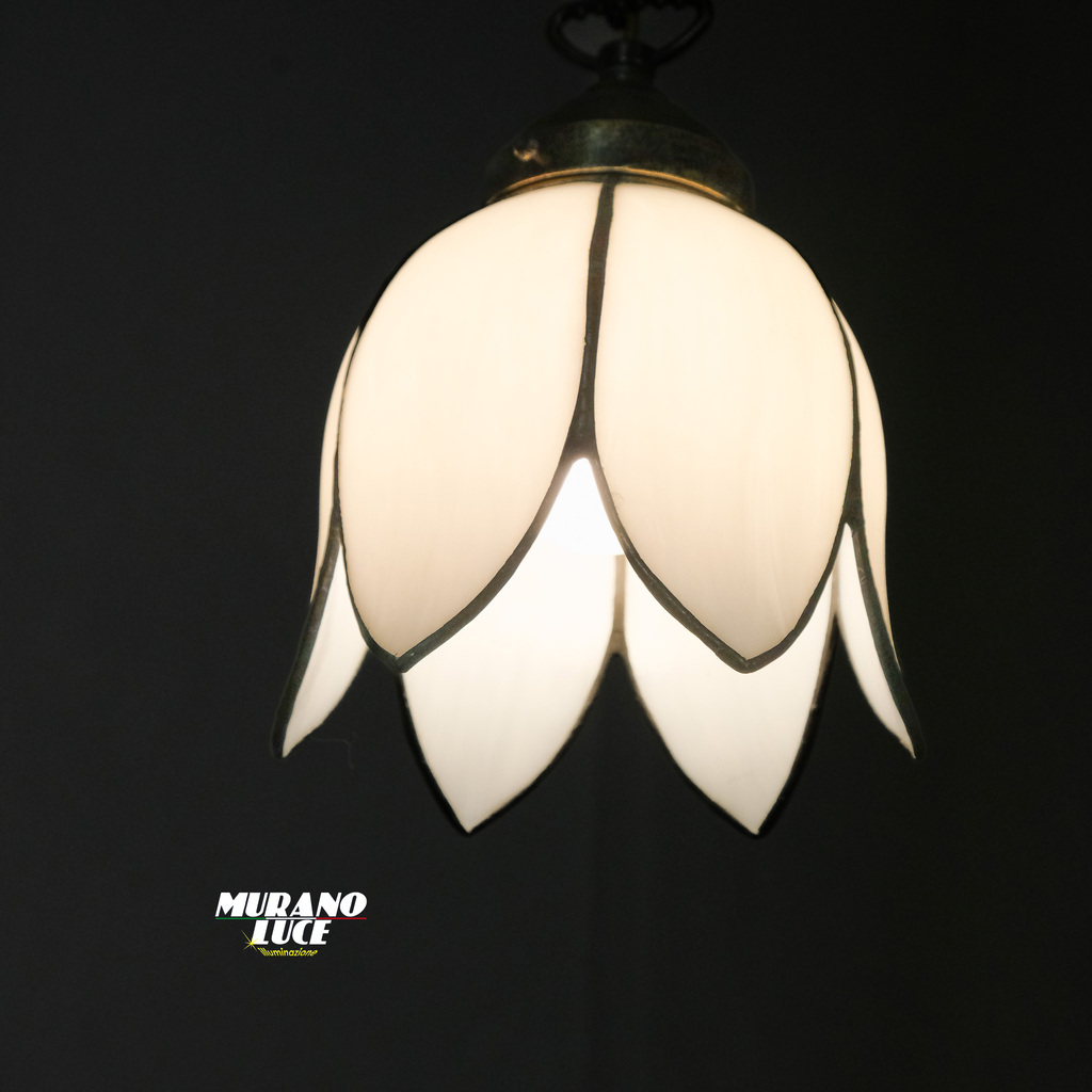 PETALS - SOSPENSIONE MINI TIFFANY - COLOR BIANCO - LAMPADA E27