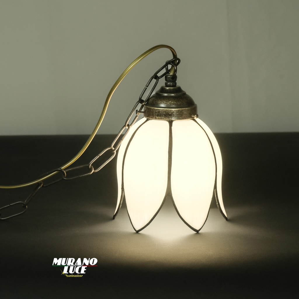 PETALS - SOSPENSIONE MINI TIFFANY - COLOR BIANCO - LAMPADA E27
