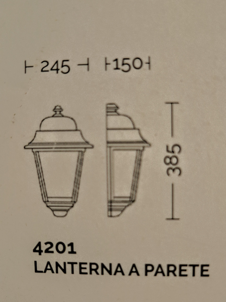 Misure lampada da parete - applique esterno