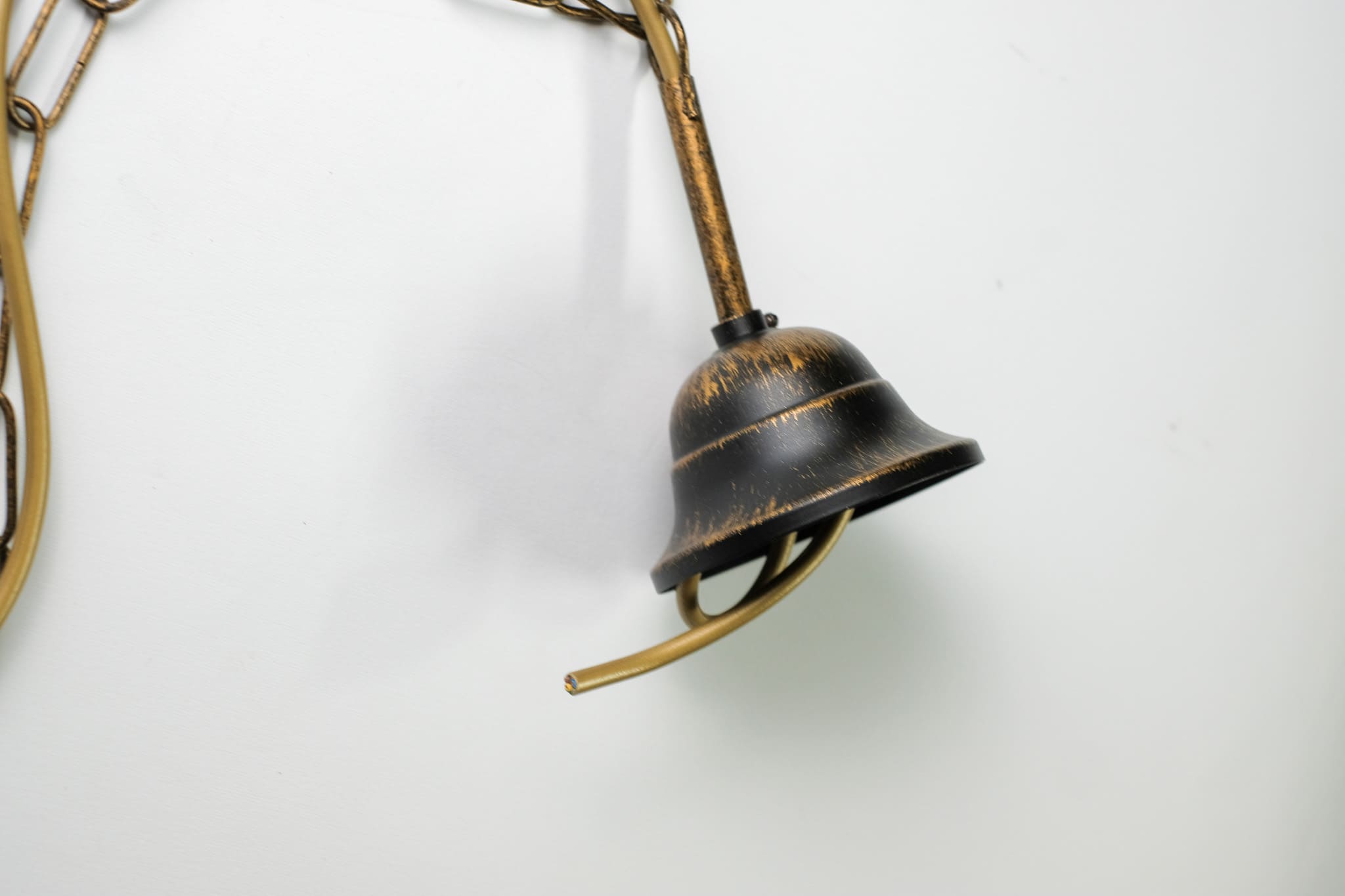 MONTATURA BRONZO con ORO CON CATENA PER LAMPADARI - ATTACCO E27