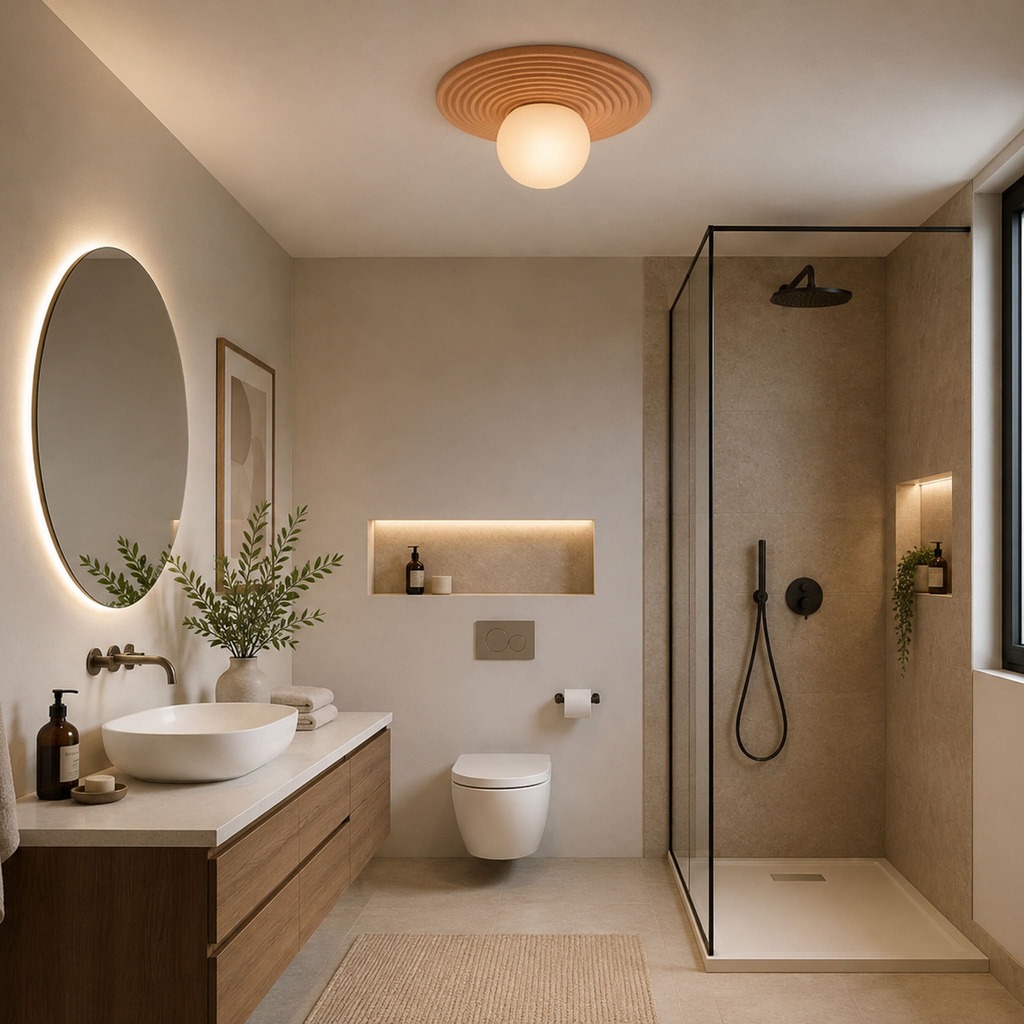HUEVO - PLAFONIERA DA SOFFITTO CON MONTATURA IN PIETRA COLORATA E DIFFUSORE SFERICO IN VETRO -COLORE TERRACOTTA