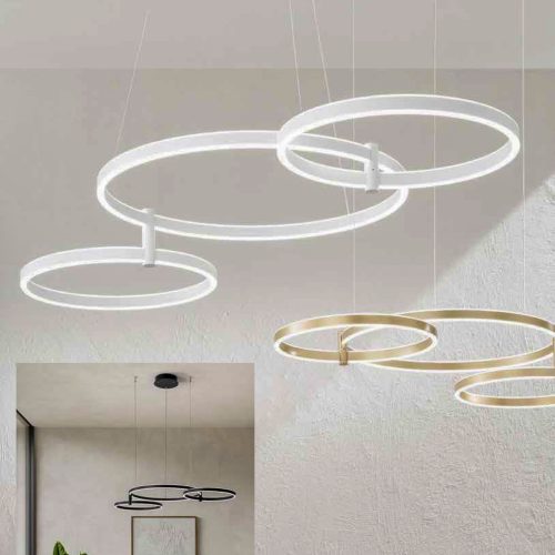 SABA - SOSPENSIONE CON ANELLI -LUCE DIMMERABILE