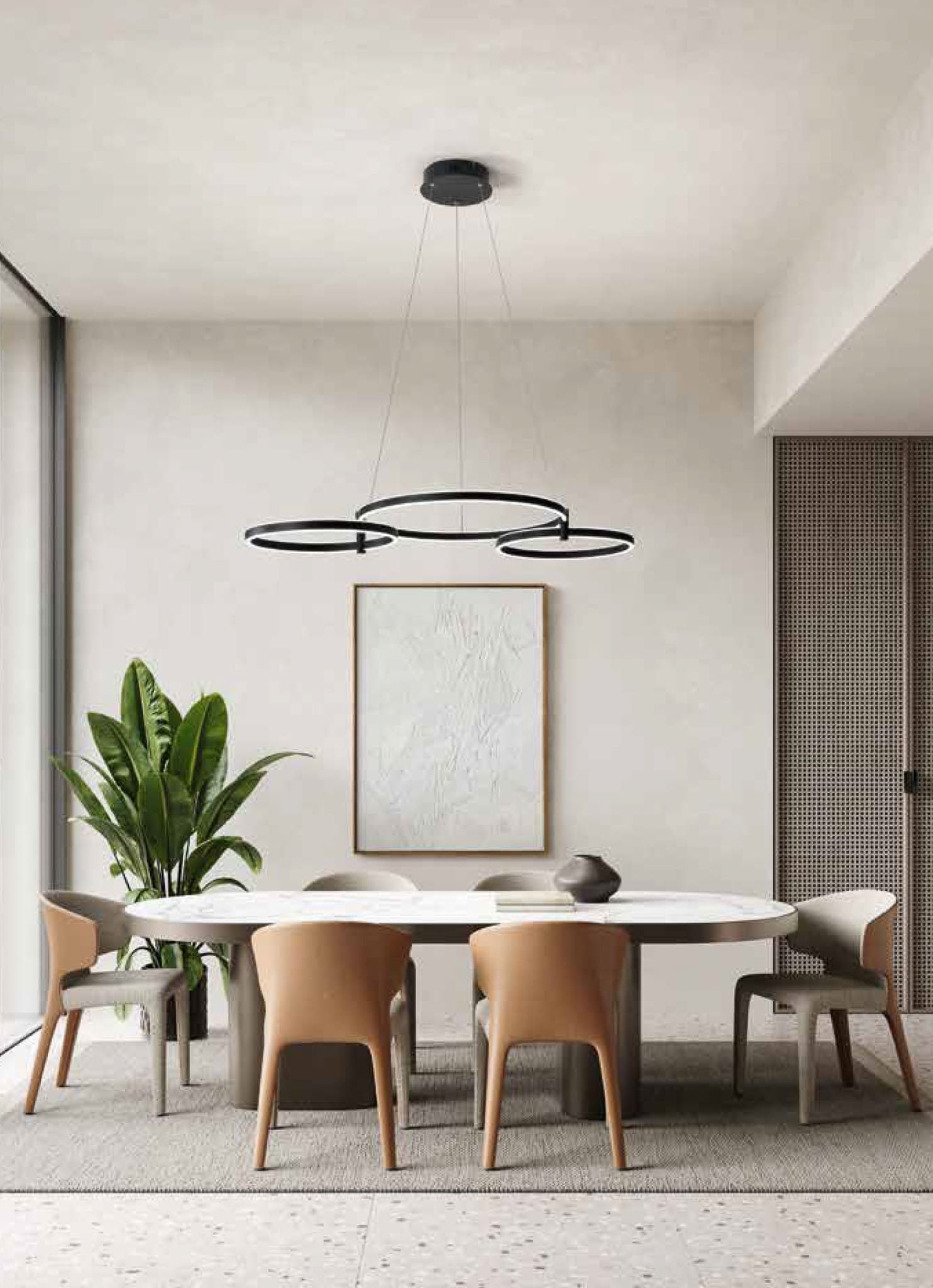SABA - SOSPENSIONE COLORE NERO - LUCE DIMMERABILE - CAVI DISTANZIABILI
