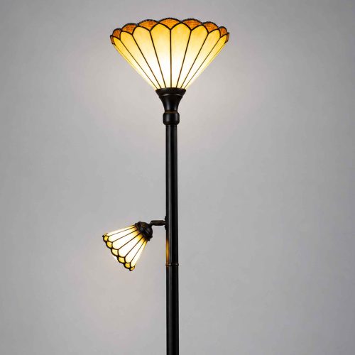 MIRO' - PIANTANA TIFFANY - 2 X LUCI - E27 - VETRO COLORE AMBRA