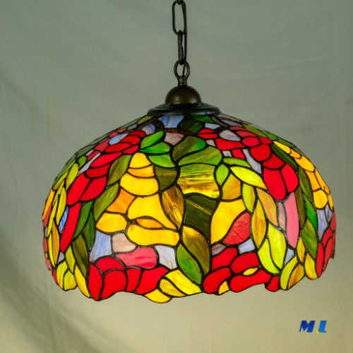lampadario da soffitto in vetro stile tiffany multicolor
