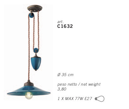 COLORS - SOSPENSIONE CON BILANCINO BLU - RIFINITURA OTTONE COLORS - SOSPENSIONE CON BILANCINO BLU - RIFINITURA OTTONE