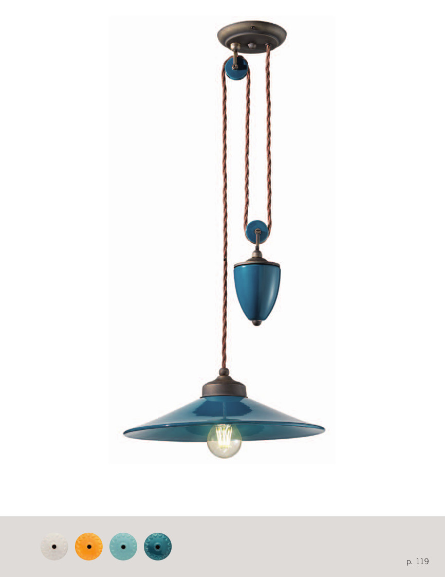 COLORS - SOSPENSIONE CON BILANCINO BLU - RIFINITURA OTTONE COLORS - SOSPENSIONE CON BILANCINO BLU - RIFINITURA OTTONE