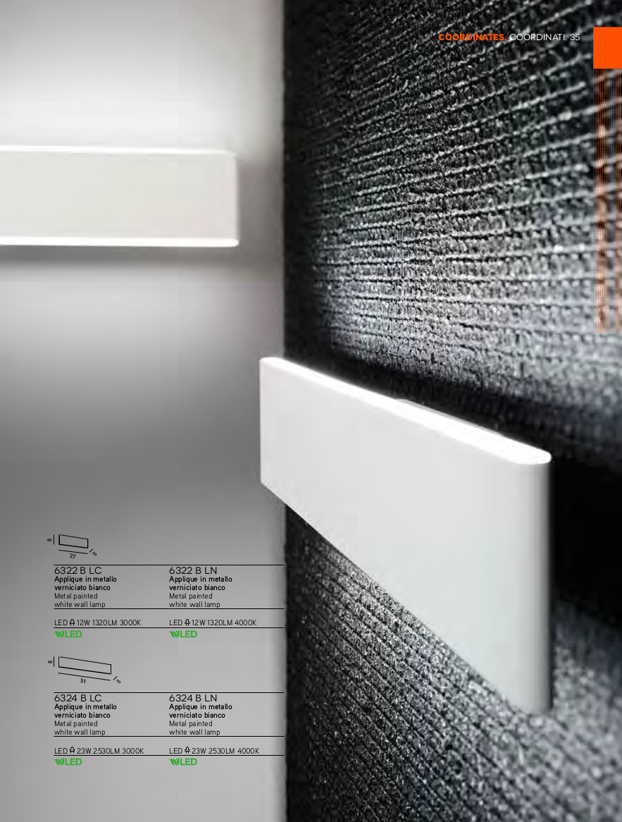 LAME APPLIQUE - LED INTEGRATO- LUCE 3000 K° O 4000 K°