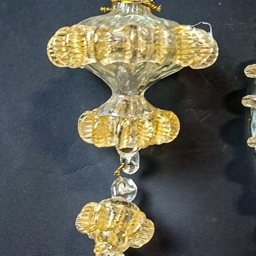 FINALE PER LAMPADARIO IN VETRO DI MURANO - COLORE CRISTALLO-ORO